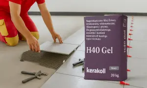 Układanie płytek z użyciem kleju H40 Gel Kerakoll.
