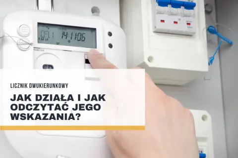 Cyfrowy licznik dwukierunkowy pokazuje symbole i wskazania, jak odczytać jego dane.