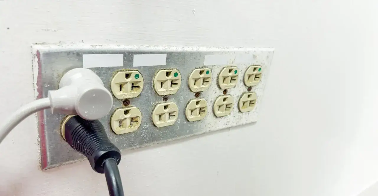 Wieloportowe gniazdko elektryczne z podłączonymi dwoma wtyczkami. Dowiedz się, jak podłączyć gniazdko, aby zapewnić bezpieczne zasilanie.